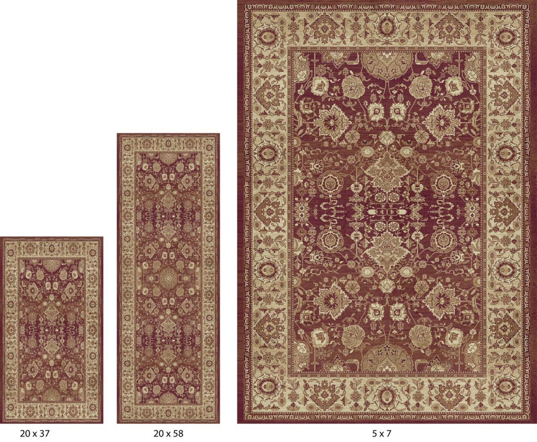 3-Pc. Paris Washable Rug Set image number 1