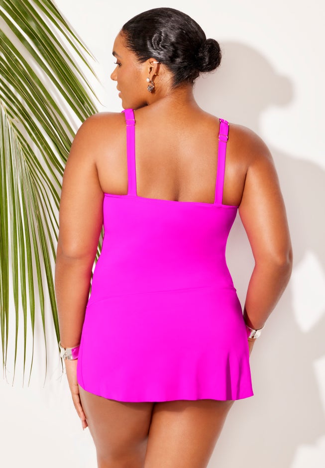 Mesh Panel Underwire Swimdress image number 1