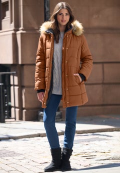 Plus Size Classic Length Puffer Coat