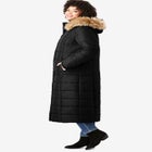 Plus Size Maxi Length Puffer Coat image number 1