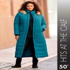 Plus Size Maxi Length Puffer Coat image number 3