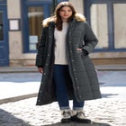 Plus Size Maxi Length Puffer Coat image number 0