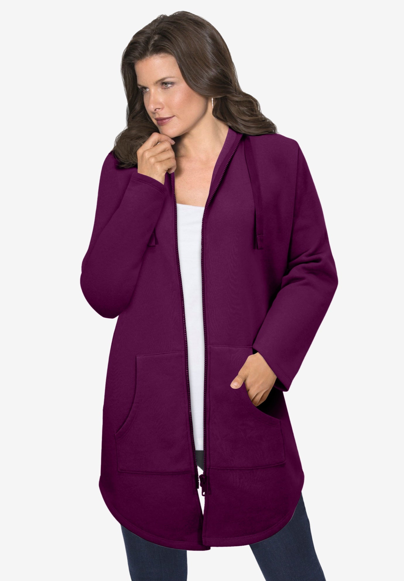 Fleece Zip Hoodie Sweatshirt image number 2