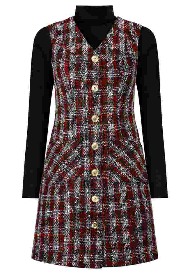 Sleeveless Tweed Dress image number 1