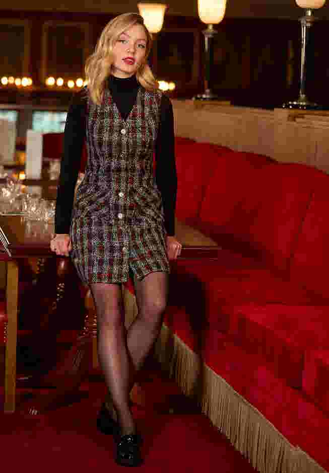 Sleeveless Tweed Dress image number 2