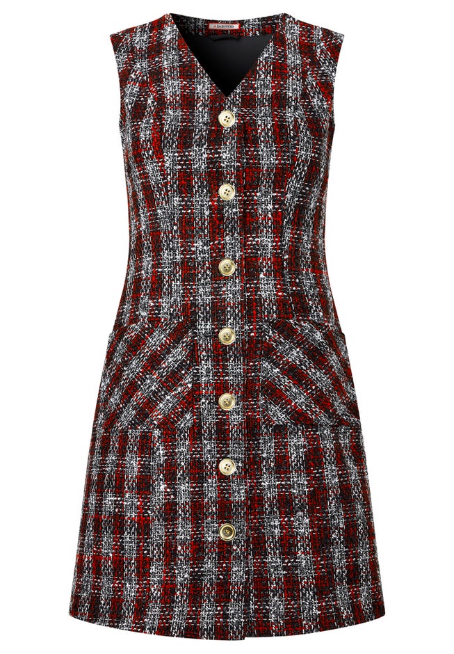 Sleeveless Tweed Dress image number 7