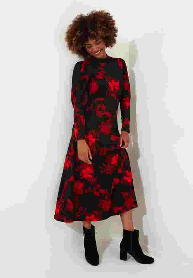 Stretch Knit Mockneck Maxi Dress image number 3