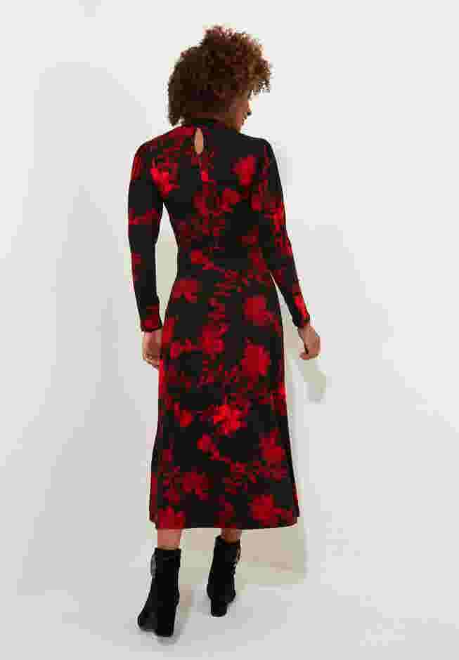 Stretch Knit Mockneck Maxi Dress image number 5