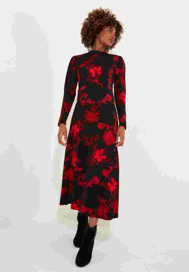 Stretch Knit Mockneck Maxi Dress image number 0
