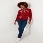 Novelty Holiday Snowflake Pullover Sweater image number null
