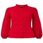 Long Balloon Sleeve Embroidered Blouse image number null