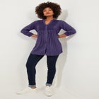 Crochet Trim Pintuck Shirt image number null