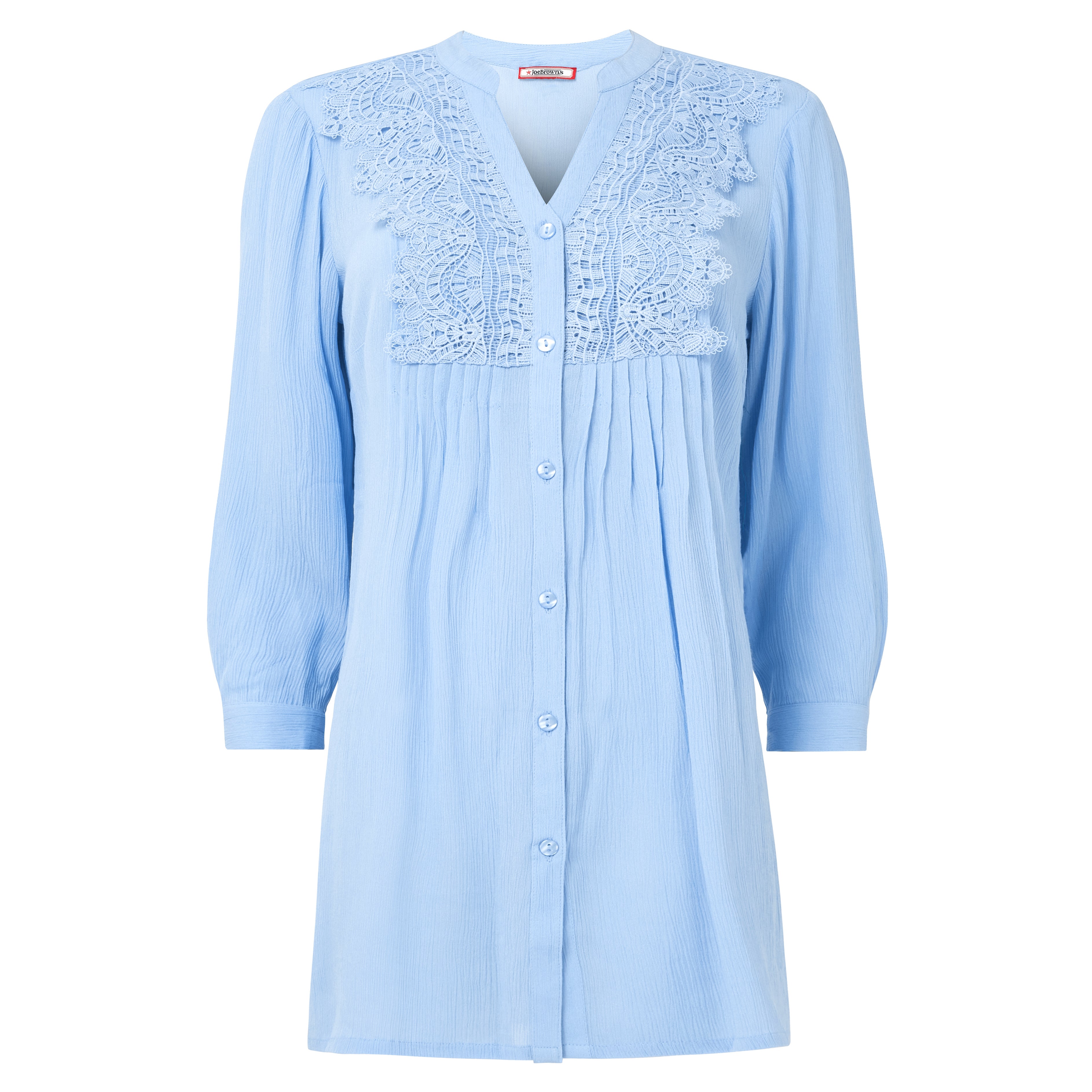 Crochet Trim Pintuck Shirt image number 3