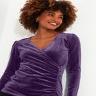 V-Neck Velvet Wrap Top image number null