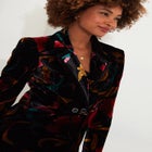 Longline Floral Velvet Blazer image number null