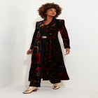 Longline Floral Velvet Blazer image number null