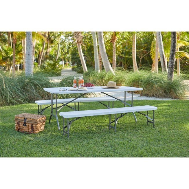 6'L Fold-In-Half Resin Bench image number null