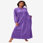 Smocked Velour Long Robe image number 0