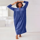 Smocked Velour Long Robe image number null