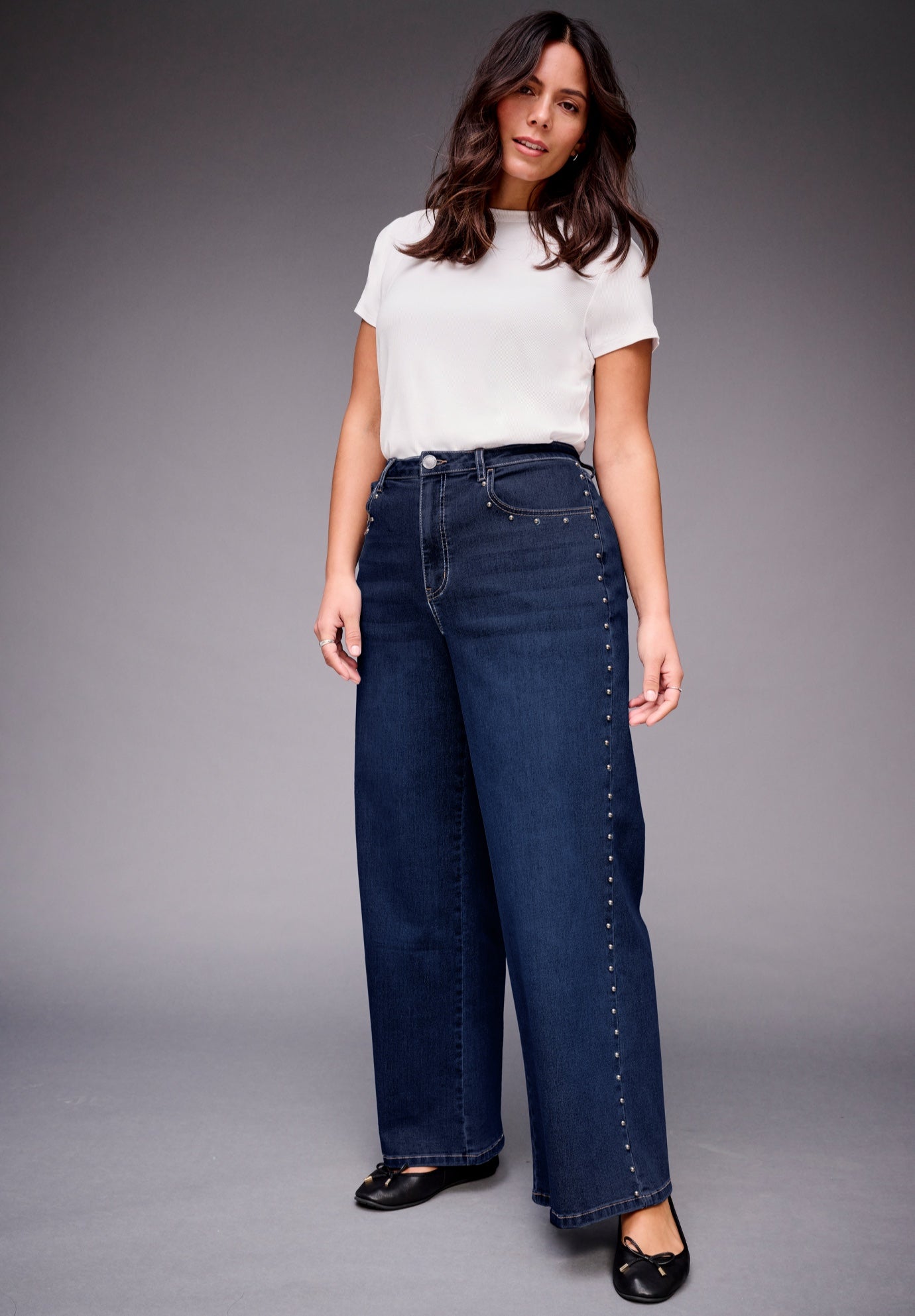 Studded Wide Leg Jean image number 0