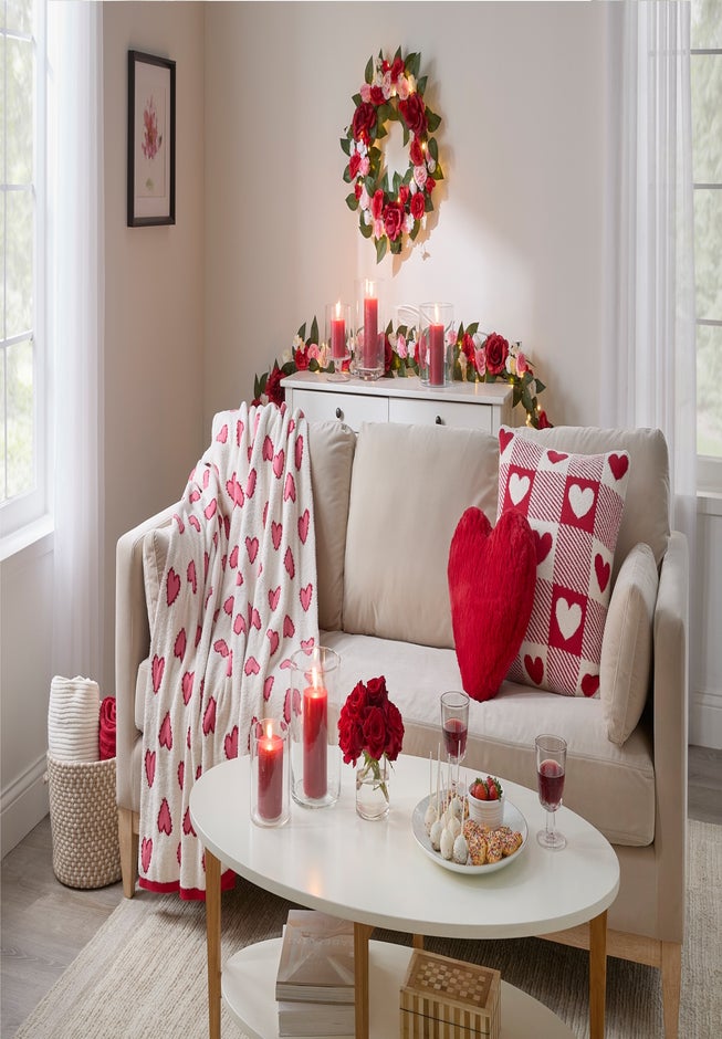  Pre-Lit Rose Bloom 24" Wreath image number 2