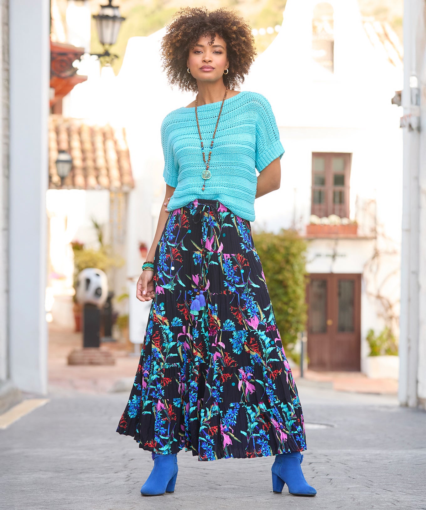 Boatneck Pointelle Sweater image number 1