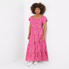 Square Neck Crinkle Meadow Maxi Dress image number null