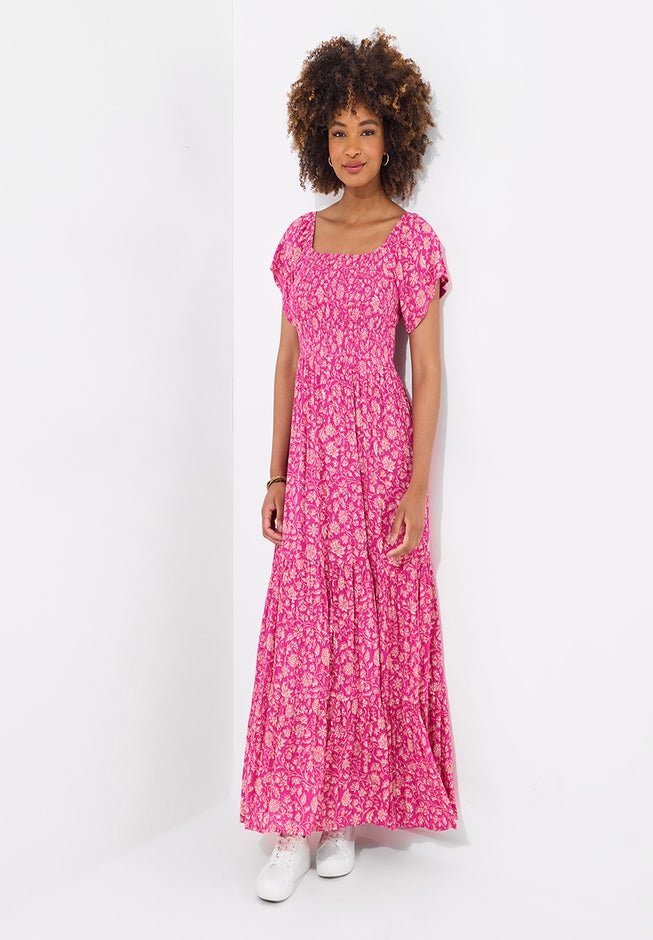 Square Neck Crinkle Meadow Maxi Dress image number 2