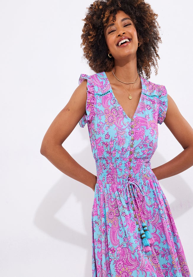 V-neck Ruffle Maxi Dress image number 1