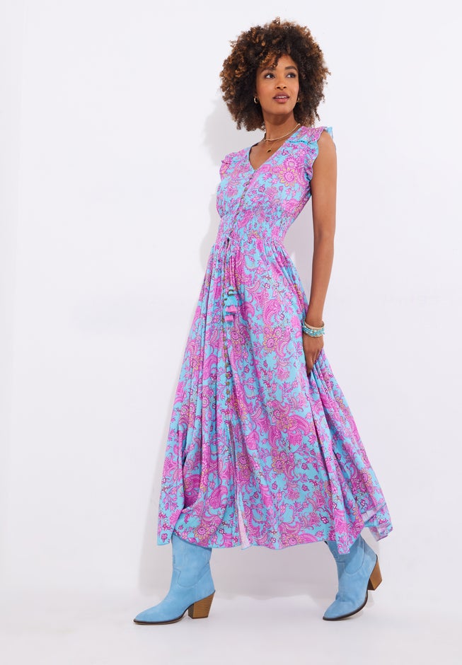 V-neck Ruffle Maxi Dress image number 2