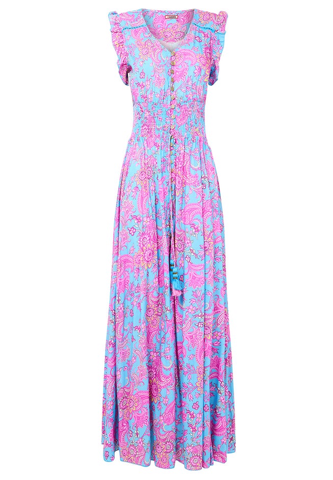 V-neck Ruffle Maxi Dress image number 5
