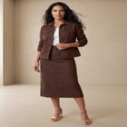 Classic Cotton Denim Midi Skirt image number null