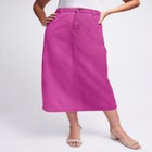Classic Cotton Denim Midi Skirt image number null