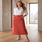 Classic Cotton Denim Midi Skirt image number 0