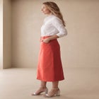 Classic Cotton Denim Midi Skirt image number 1