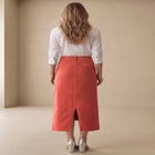 Classic Cotton Denim Midi Skirt image number 2