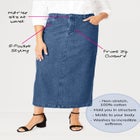 Classic Cotton Denim Midi Skirt image number 3