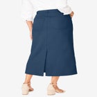 Classic Cotton Denim Midi Skirt image number null