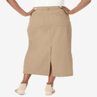 Classic Cotton Denim Midi Skirt image number null