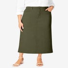 Classic Cotton Denim Midi Skirt image number null