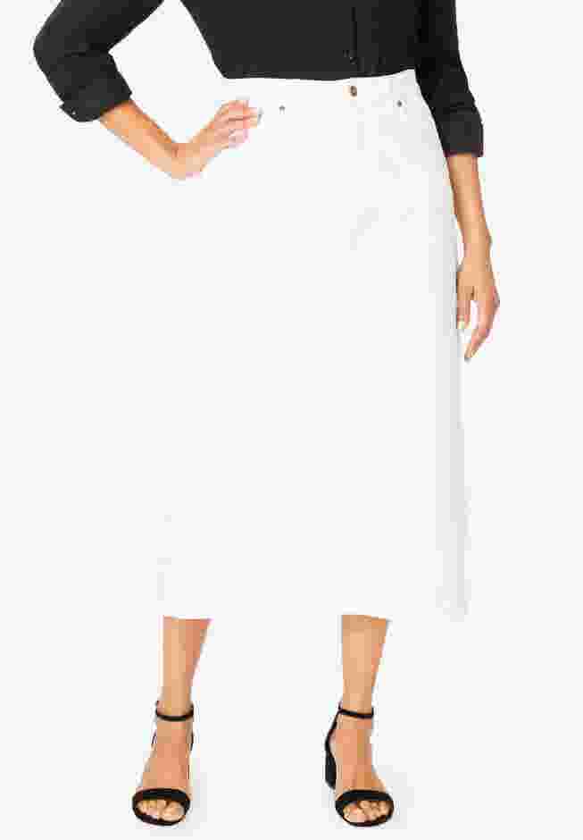 Classic Cotton Denim Midi Skirt image number 0