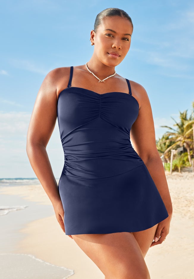 Sweetheart Ruffle Bandeau Swimdress image number 3