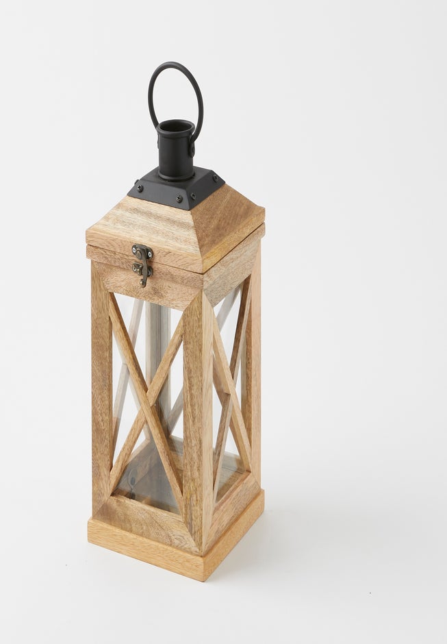  Wooden Square 14" Lantern image number 0