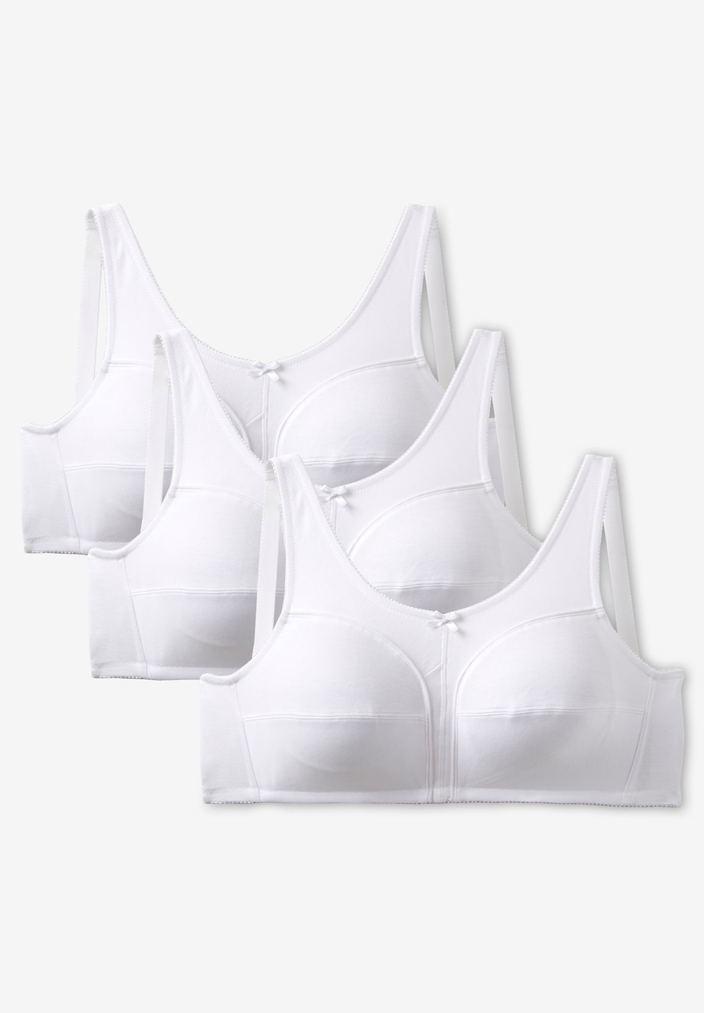3-Pack Wireless Light Support Cotton Bra image number 0