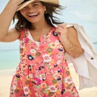 Button-Front Empire Sleeveless Knit Dress image number 4