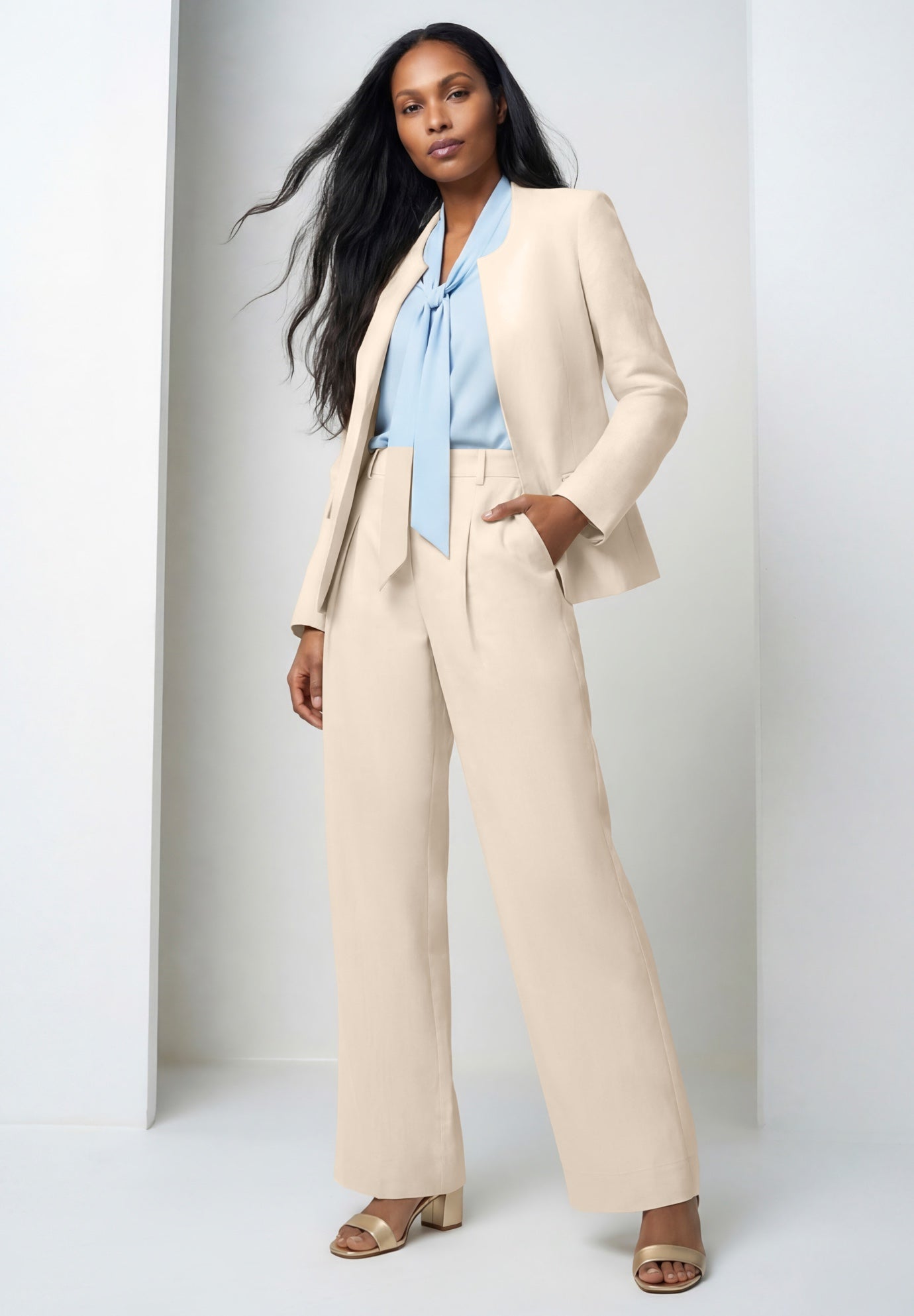 Linen Wide-Leg Trouser image number 1