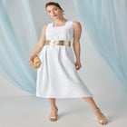 Sleeveless Eyelet Midi Dress image number null