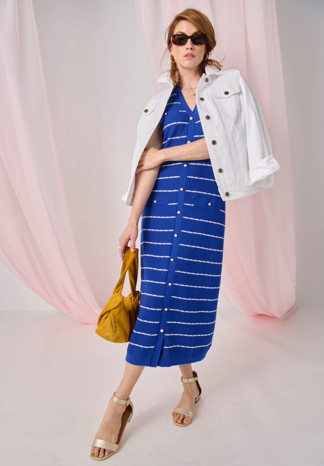 Sleeveless Sweater Button Dress image number 1