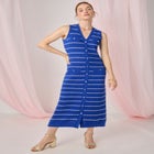 Sleeveless Sweater Button Dress image number null