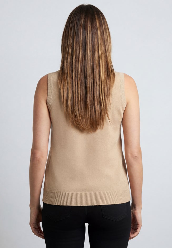Sleeveless Sequin Knit Sweater Shell image number 2